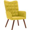 vidaXL Poltrona Relax Giallo in Velluto, Sedia, Sedia da Salotto, Sedia in Velluto, Sedia a Sdraio, posti a Sedere, Sedia Relax in Velluto