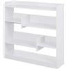 HOMCOM Libreria mensola mobile portaoggetti dim. 90 x 24 x 91 H cm 4 livelli 3 pannelli posteriori pannelli truciolari bianco