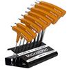 MichaelPro MP001044 - Set di 8 chiavi a brugola a testa sferica a due lati, con manico, con pratico supporto (metrico)