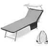 Tex family Telo Mare Lettino Teddy in Microfibra con Tasche Misura CM. 80 X 190 (Grigio)