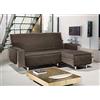 BIANCHERIAWEB Copridivano con Penisola Sofà Cover Trapuntato Antimacchia Double Face 240cm Marrone