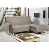 BIANCHERIAWEB Copridivano con Penisola Sofà Cover Trapuntato Antimacchia Double Face 240cm Tortora