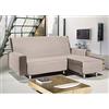 BIANCHERIAWEB Copridivano con Penisola Sofà Cover Trapuntato Antimacchia Double Face 240cm Oro