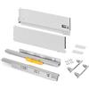 Emuca - Cassetto Vertex Push Sincro, regolazione 3D, guide per cassetti H 178mm, 40kg, profondità 400mm, Acciaio, Verniciato bianco