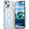 ORETECH Magnetica Cover per iPhone 13 Mini,Custodia iPhone 13 Mini [Compatibile con Magsafe] [2 Vetro Temperato],Custodia Bumper Antiurto Protezione Militare Sottile Clear Case,Trasparente