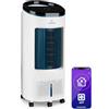 Klarstein Condizionatore Portatile 65W, 4in1 Climatizzatore, Raffrescatore d'Aria Silenzioso con Night Mode, Deumidificatore, Ventilatore, Serbatoio da 7L, 330m³/h, Bianco/Blu