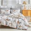 Lekesky Set Copripiumino Matrimoniale 240x220cm, Copripiumino Matrimoniale 3 Pezzi in Microfibra con Motivo a Acquerellato, Comprendente 1 Copripiumino 240x220cm + 2 Federe 50x80cm, Peonia Rosso