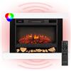 Klarstein Camino Elettrico Basso Consumo, con Mensola, da Parete, Caminetto Finto da Terra, 1900W, Decorativo con LED, Telecomando, Timer, Controllo Temperatura