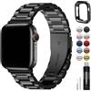 Fullmosa Cinturino per Apple Watch 44mm 45mm 42mm 49mm 46mm 40mm 41mm 38mm, Cinturino Acciaio Inossidabile Compatibile con Apple Watch Ultra SE SE2 Serie 10 9 8 7 6 5 4 3 2 1, per Uomo e Donna, Nero