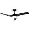 Klarstein Figo - Ventilatore da Soffitto, 2in1: Ventilatore & Lampadario, Diametro: 52" (132 cm), 3 Pale, Flusso: 1.39 m³/h, 2 Direzioni di Rotazione, 3 Velocità, Silenzioso, Nero