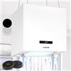Klarstein Cappa Aspirante, Cappa Cucina con Timer e Flusso d'Aria di 595m³/h, Cappa Sospesa per Isola Cucina con 3 Modalità e Design Moderno, Cappa Isola Altezza Regolabile con Controllo Smart App