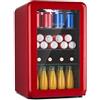 KLARSTEIN Frigorifero PopLife di Klarstein - mini bar, frigorifero retrò, 0-10°C, solo 39 dB, 70 L, ecologico, porta a doppio vetro, design retrò, rosso