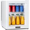 Klarstein Mini Frigo Bar da Camera Portatile, Piccolo, Frigorifero per Ufficio, con LED, Ripiani Rimovibili, per Campeggio e Skin Care 12-18°C, 32L