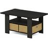 Furinno Andrey Tavolino con cassetto contenitore, Espresso Scuro/Marrone