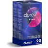 Durex Sync Preservativi Ritardanti per Lui e Stimolanti per Lei con Rilievi e Nervature, con Lubrificante a Lunga Durata - 20 Preservativi, 2 confezioni da 10 profilattici