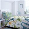 Catherine Lansfield Dino Parure Copripiumino 160x220+50x80 e lenzuolo con angoli 90x200