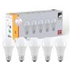 Eglo set di 5 lampade LED attacco E27, lampadine standard, 8,5 watt ciascuna, lampadina bianco caldo, 3000 K, 806 lumen, lampada a incandescenza A60, vetro opalino, Ø 6 cm