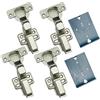 GEFONG 105 Gradi Battuta Interna Cerniere Idrauliche 35 mm con Ammortizzatore Soft Close Cerniera Silenziosa per Ante di Armadi e Mobiletti da Cucina Confezione da 4 Pezzi