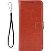 RanTuo Cover per Wiko Y82 Etui Custodia, con Slot per Schede, Staffa Incorporata, Custodia Flip Cover in Pelle PU per Wiko Y82.(Marrone)