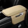 VBGURR - Cuscino per bracciolo auto aggiornato, tappetini universali per bracciolo auto, in pelle PU resistente all'usura, con 2 sacchetti laterali per la conservazione, copertura protettiva per