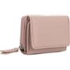 CHAOFANXI Portafoglio Donna Piccolo in Pelle da Donna, Portamonete Piccoli Trifold Piccola Corto Portamonete con 6 Scomparti per Carte con 1 Sezione di Fattura e 1 Tasca con Cerniera,Rosa Intenso