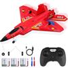 Henakmsl 3CH Aereo Telecomandato FX22, 2,4 GHz Aereo RC Aeroplano Telecomandato con 2 Batterie e Luci Colorate, Aliante Volante Telecomandato per Adatto a Bambini/Adulti/Principianti, Rosso