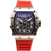 RORIOS Orologio Quarzo da Uomo Orologi da Polso Moda Tonneau Orologi Luminosi Analogico Orologi Casual Sportivo con Calendario Rosso