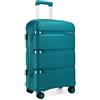 KONO Valigia Trolley Media 65cm Rigida e Leggera in Polipropilene Valige da Viaggio con 4 Ruote e TSA Lucchetto, Turchese