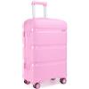 Kono Valigia Trolley Media 65cm Rigida e Leggera in Polipropilene Valige da Viaggio con 4 Ruote e TSA Lucchetto, Rosa