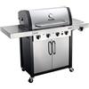 Char-Broil Professional Serie 4400 S - Griglia Barbecue a Gas con 4 Fuochi con Tecnologia TRU-Infrared e Fuoco Laterale, Finitura Acciaio Inossidabile