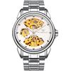 RORIOS Orologio da Polso Coppia Meccanico Orologi Uomo Donna Orologio Automatico Acciaio Inossidabile Orologio Luminosi Scheletrato Orologio Lavoro Elegante Bianco
