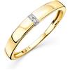OROVI anello donna Oro 9Kt vero, con Diamanti - Oro Giallo - Gioielli donna - Gioiello Ipoallergenico - Fatto a Mano