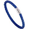 ZENSE - Bracciale Uomo in Pelle Intrecciata Blu ZB0257