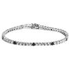 Remo Gammella Bracciale Tennis Uomo Donna in Argento 925 bagnato in Oro Bianco e Zirconi da 2 mm Bianchi e Neri. Lunghezza 17 cm