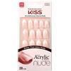 KISS Acrylic Nude French Press-On Nails Kit - Graceful Unghie Finte Corte, Dual Form Gel Ricostruzione effetto Unghie, Kit Completo con Colla per Unghie Finte Adesive e Tip in Gel Manicure