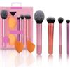 AONAT Set Pennelli Make Up,Premium Synthetic Pennelli Trucco,Pennelli Trucco 4 Set Pennelli Make up Professionali con 2 Pezzi di Spugnette per Trucco,per Fondotinta,Cipria,Fard,Ombretto