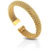 gioiellitaly Bracciale donna rigido in bronzo dorato sfere palline saldate misura regolabile aperto sotto gioiello ragazza donna elegante Made in Italy