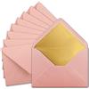 NEUSER PAPIER 10 buste DIN C5 15,7 x 22,5 cm, in rosa antico (rosa) con fodera in seta dorata, adesivo umettabile, buste vuote, buste postali senza finestra in formato C5, marca FarbenFroh by GUSTAV NEUSER