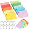 Chiluxendo 1000 Pezzi Cartoncini A8, Biglietti di Vocabolario, Carte Indice con 10 Anelli Rilegatura, Flash Cards Cartoncino, Scheda Flashcards, per Scuola Ufficio Casa Studio Appunti (10 Colori)
