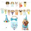 Jeffdad Set per feste di compleanno per cani, striscioni, cappelli, bandana, papillon, cappello di compleanno, accessorio per decorazione (blu)