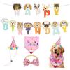 Jeffdad Forniture per feste di compleanno per cani, cappello di compleanno per cuccioli, cravatte, numeri a tema animali domestici, decorazioni per feste di compleanno per cani (rosa)