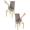 t m c s Tommychairs - Set 2 sedie imbottite con cuffia sfoderabile modello Jazz per cucina, struttura in faggio rovere, seduta e schienale imbottiti e rivestiti con cuffia in tessuto grigio cemento
