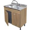 Arredobagno e Cucine Mobile sottolavello rovere,2 sportelli completo di lavello inox cm.80,vasca a sx