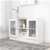 TJROO Credenza Vetrina con Ante 120x30,5x70 cm Armadietto con Ante Credenza Espositore Mobile da Salotto Mobile Alto Mobiletto Ingresso Mobile Contenitore Legno Multistrato Bianco