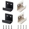 Atskonnen Staffa di montaggio a U in acciaio inox, 40 x 35 mm, gancio per piastrelle da parete, resistente, spessore 2 mm, con viti, argento/nero, confezione da 4