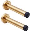 Chrasy Moderno Fermaporta in Acciaio Inox Spazzolato 304 con Parte Superiore Paraurti Battiscopa Fermaporta a Parete in Acciaio Inox Confezione da 2(Oro) (2PC)