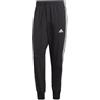 adidas Uomo AEROREADY Essentials Tapered Cuff Woven 3-Stripes Pants, Black/White, S Short