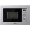 Hisense BIM320G41X - Microonde integrabile, 1000 W, 20 l, altezza 38,8 cm x larghezza 59,5 cm, colore inox, 5 livelli di potenza, 15 programmi preimpostati, Grill Combo, Scongelare per tempo o peso