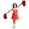 Ciao- Cheerleader costume travestimento bambina (10-12 anni) con pompon, rosso