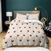 Generic ZGZKYYLM Set di Lenzuola da Letto, Copripiumino Matrimoniale 250x200 cm con Federa 50x80 cm, Parure Copripiumino in Microfibra Ipoallergenico, Stampa 3D Cuore d'Amore Rosso, 3 Pezzi